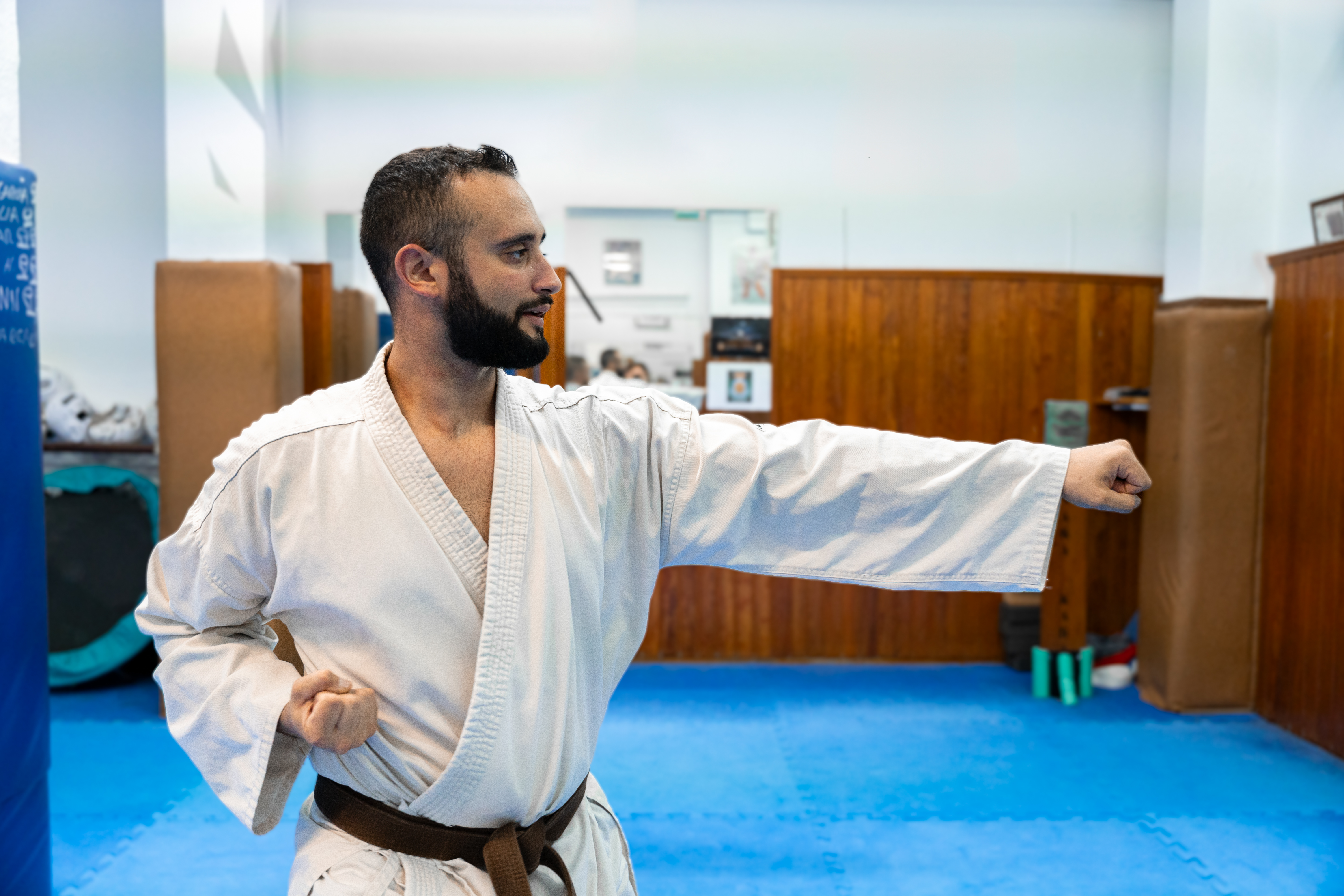 Karate Athlete Performing a Powerful Punch